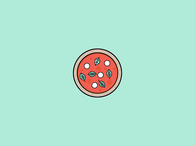 Pizza 100 days design food icon illustration pizza spinach