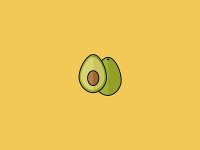 Avocado 100 days avocado design food fruit icon illustration