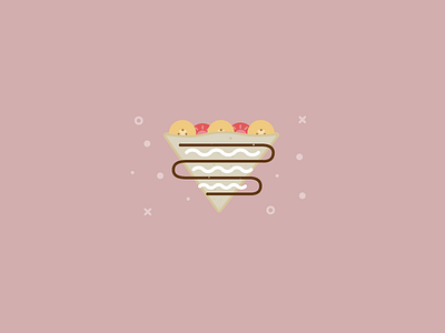 Crepe 100 days crepe design dessert food icon illustration