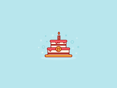 Birthday Cake 100 days birthday birthday cake cake candle design eat cake food icon illustration