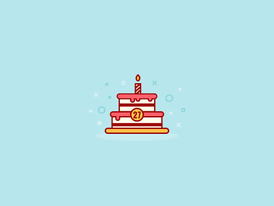 Birthday Cake 100 days birthday birthday cake cake candle design eat cake food icon illustration