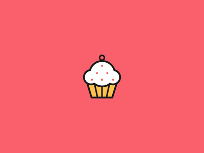 Cupcake 100 days cupcake design dessert food icon illustration
