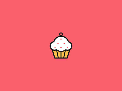 Cupcake 100 days cupcake design dessert food icon illustration