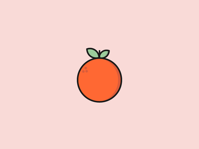 Orange 100 days design food fruit icon illustration orange