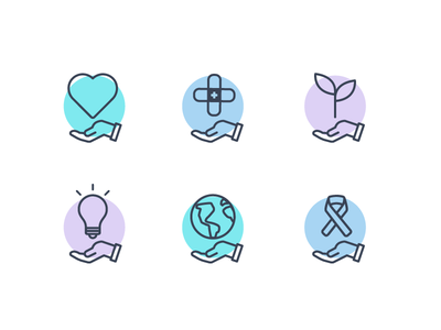 Icons: Charity Fundraisers charity compassion crowdfunding fundraisers icons illustrations
