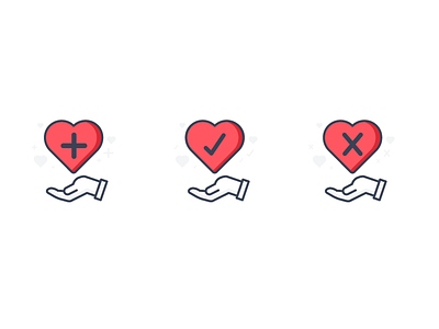 Icons: Heart Actions actions charity compassion crowdfunding fundraisers hearts icons illustrations
