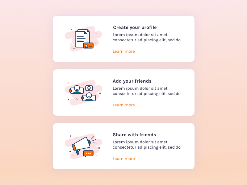 Horizontal cards by Thuy Pham on Dribbble