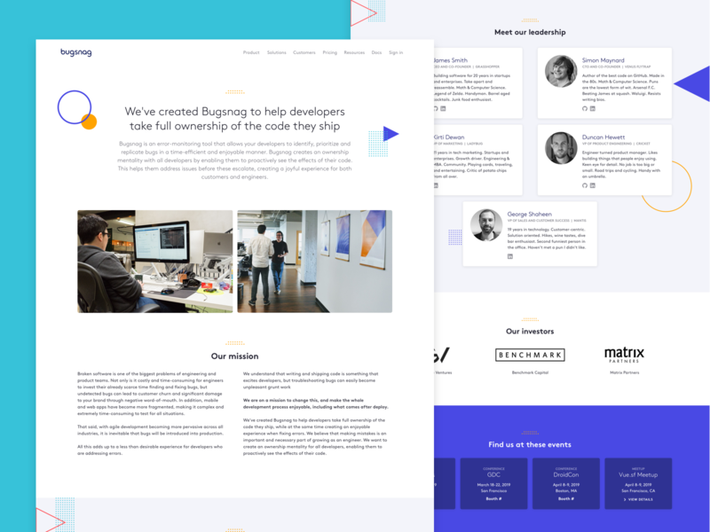 About page design illustration landing page web design