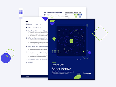 Bugsnag — State of React Native Report design illustration react native report shapes