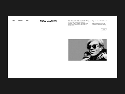 Andy Warhol composition design heroes landingpage minimal onepage typography ui ux web