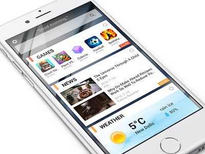iOS10 widget screen redesign card center concept ios10 redesign spotlight widget