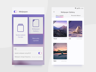 Wallpaper app concept interface layout ui ux wallpaper