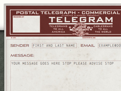 Not An Employee Contact Form contact form telegram vintage