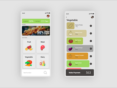 Grocery app UI