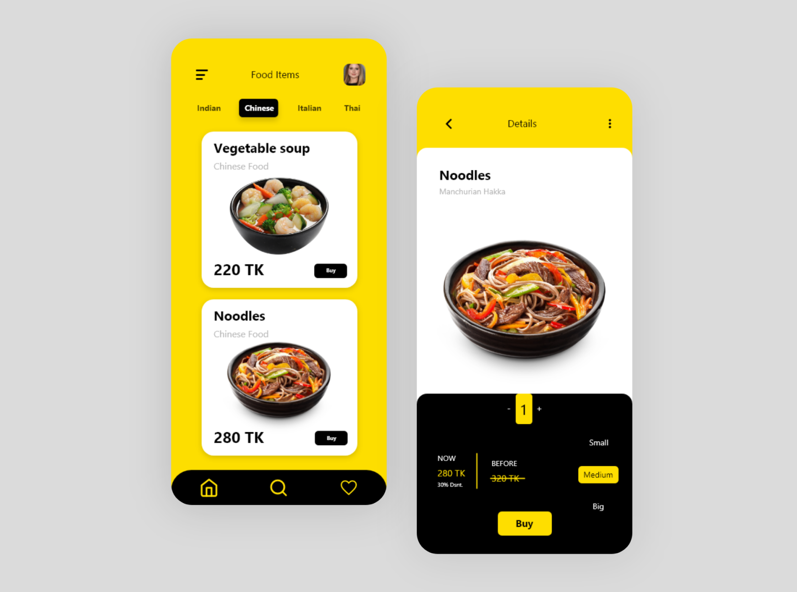 Food delivery app UI by Ahamed Rizvi on Dribbble