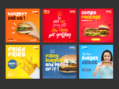 food social banner ads for bugers