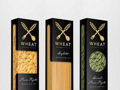 WHEAT Pasta Packaging branding design graphic design illustration logo typography vector