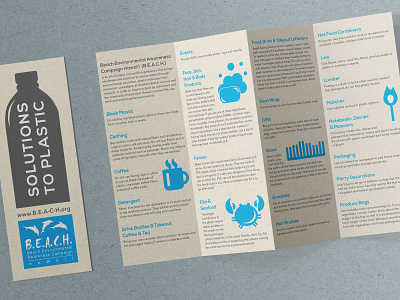 Pro Bono for B.E.A.C.H. Environmental brochure marketing vector typography illustration graphic design design branding