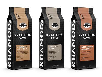 Kramoda Coffee Bags bag branding coffee design graphic design illustration packaging typography vector