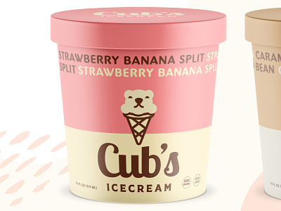 Cub's Ice-Cream packaging for @coywolfdesn, Gregory Grigoriou bear branding cub design graphic design ice cream illustration logo packaging typography vector
