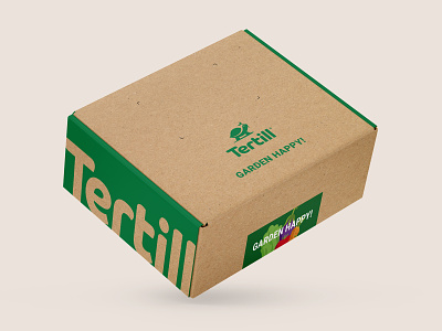 Tertill Kraft Subscription Shipping Box (top) branding design graphic design illustration kraft layout logo packaging sustainable typography vector
