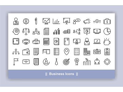 Business Icons Set bank business collection design finance flat icon idea illustration internet line money office set sign social symbol technology vector web