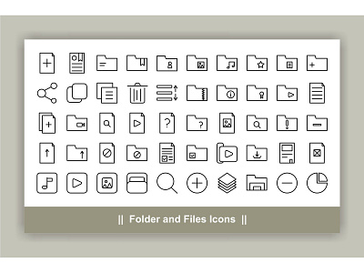 Folder and Files icons Set archive business design document element file folder graphic icon illustration interface office page paper pictogram set sign symbol vector web