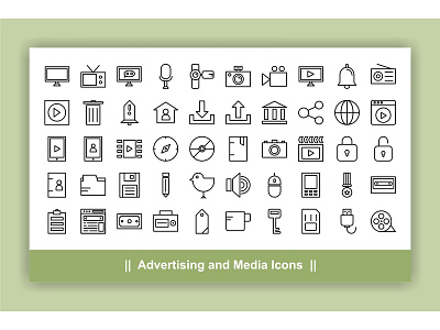 Advertising and Media Icons Set