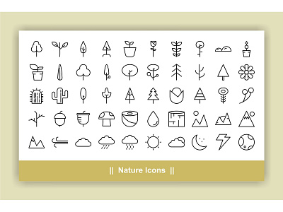 Nature Icons bio design eco ecology element environment flower green icon illustration leaf natural nature organic plant set sign symbol tree vector