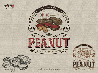 Peanut logo adobe illustrator branding design illustration logo peanut sketch logo vector vintage logo