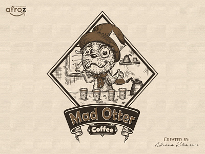Mad OTTER adobe illustrator beautiful logo branding coffee design graphic design illustration logo otter vector
