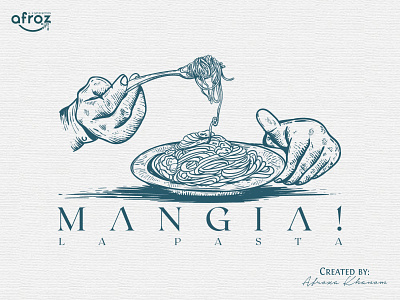 Mangia adobe illustrator beautiful logo branding design graphic design illustration logo pasta vector