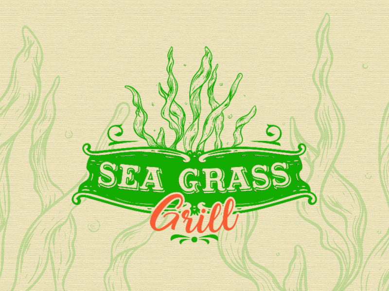 Sea Grass | Vector drowing, Vintage Logo & Branding animation branding graphic design