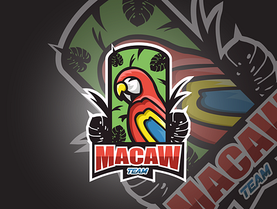 Macaw Team branding design esportlogo esports gaming gaminglogo illustration logo macaw mascot mascotlogo parrot vector