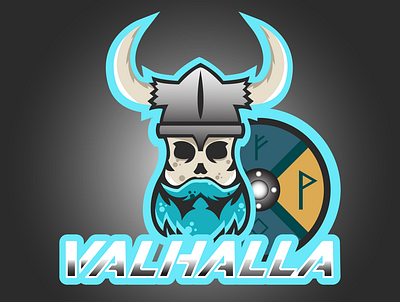 Valhalla Mascot Logo artwork branding design digitalart esportlogo esports gaming gaminglogo iceland illustration logo logodesign mascot mascotlogo north shield skull logo valhalla viking viking logo