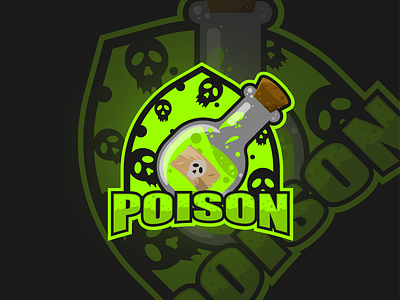 Poison Mascot Logo artwork brand design branding characterdesign design digitalart esportlogo esports gaming gaminglogo glass green illustration logo mascot mascotlogo poison skull logo toxic