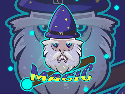 Magic logo artwork branding characterdesign design esportlogo esports gaming gaminglogo illustration logo magic mascot mascot design mascotlogo old man orb spell wizard