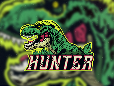 T-Rex Mascot Logo branding design dinosaur esportlogo esports gaming gaminglogo hunter illustration logo logo design logos logotype mascot mascotlogo stoneage trex