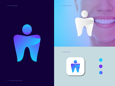 Fresh Teeth abstract logo app brand identity creative flat freelance fresh graphicdesign illustration logo logomaker logomark logotype modern teeth