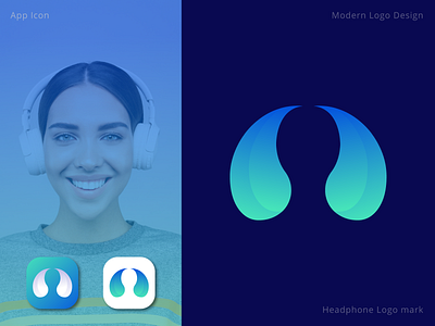 Headphone Brand Logo Design abstract logo app brand creative logo design gadget gradient headphone icon letter logo logomark logotype minimalist logo modern logo