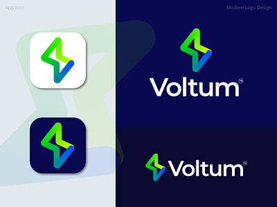Voltum volt logo mark app apple brand identity creative electric elegant eletronic icon logo design logodesign logos modern symbol icon typography volt voltage voltron