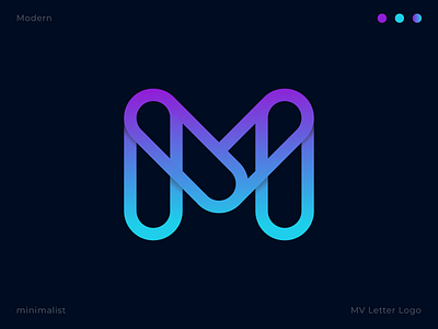 MV letter logo abstract logo app brand brand identity combination creative design flat gradient graphic icon identity lettermark logo logomark logotype modern monogram mv symbol