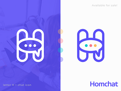 Letter H + Chat icon
