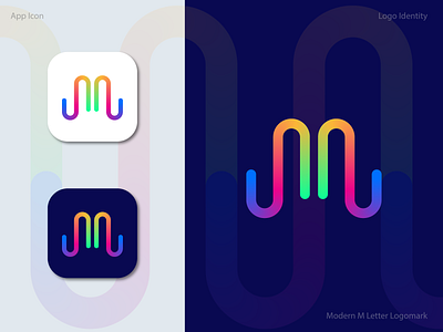 colorful m letter logo design brand identity branding colorful creative design gradient logo graphic design lettermark logo logomark logotype m letter modern
