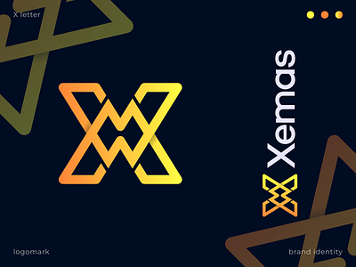 X letter logomark a b c d e f g h i j k l m n agency app brand identity creative flat icon letter logo lettermark logo logotype marketing modern o p q r s t u v w x y z shape symbol yellow