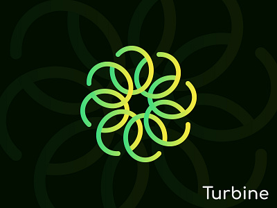 Turbine - hub logo concept brand identity branding co creative design flat gradient logo modern moon turbine