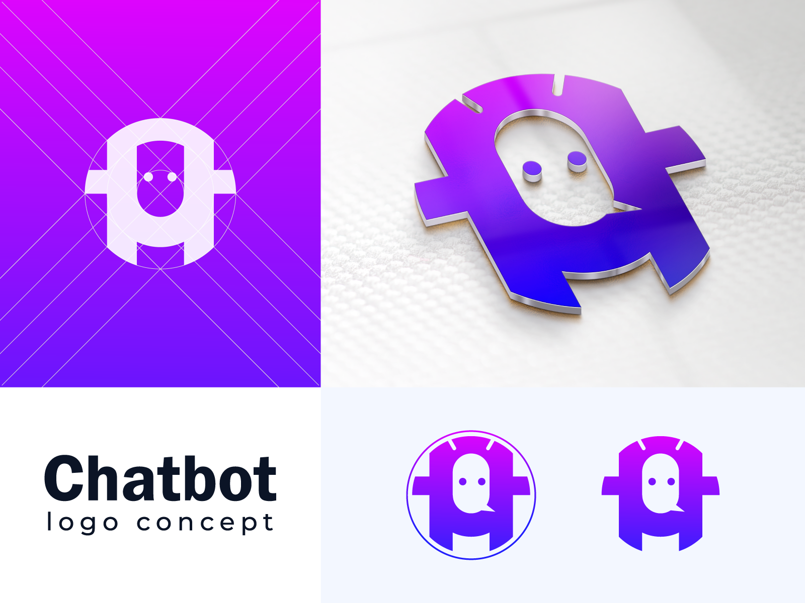 chatbot logo concept by Rakibul - logo designer on Dribbble