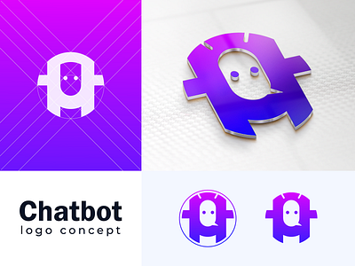 chatbot logo concept bot brand identity branding chat app chat logo chatbot creative logo message icon modern online robot tech logo virtual
