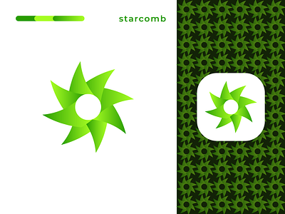 star comb - green rotation logo design