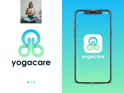 yoga care logo - meditation app icon app brand identity care company logo creative design icon logo medical minimal modern startup symbol yoga yoga app yoga pose